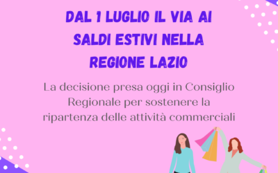 Saldi già dal 1° luglio nella Regione Lazio